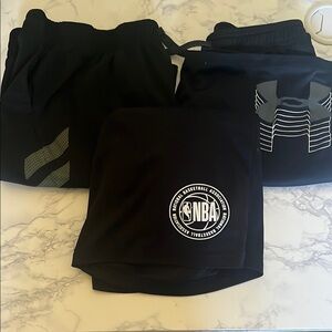 Shorts Bundle - Under Armour, adidas, NBA - Kids Black Shorts Set